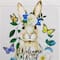 Beige Welcome Easter Floral Bunny &#x26; Butterflies Garden Flag
